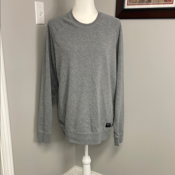 Fox Trademark Crewneck Slim Fit Gray Pullover Sweatshirt Mens Size Large - Picture 1 of 6